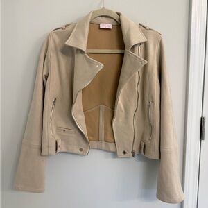 Pink Lily suede moto jacket